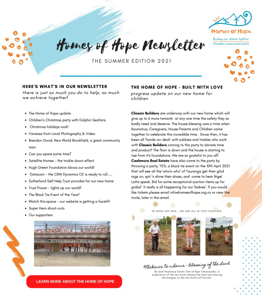 Summer  2021Homes of Hope Newsletter