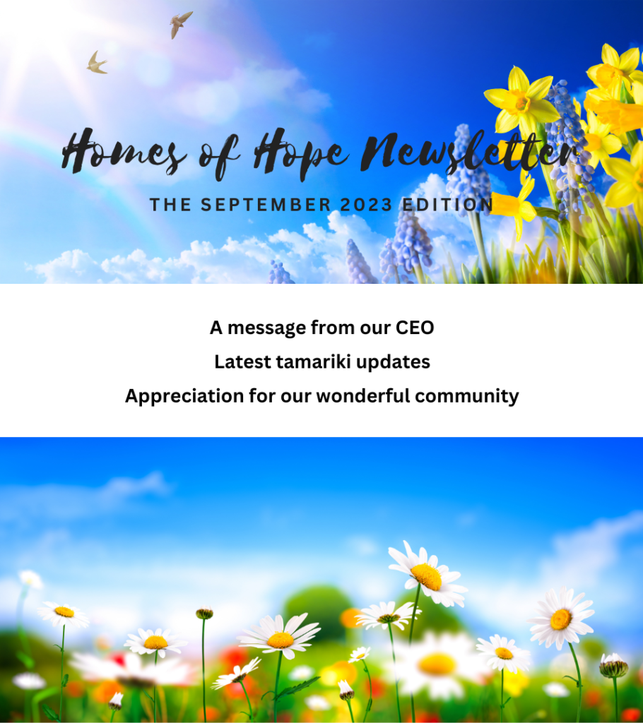 Homes of Hope September 2023 Newsletter