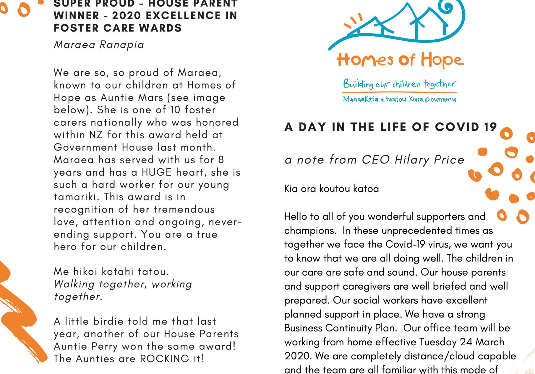 Homes of Hope Newsletter