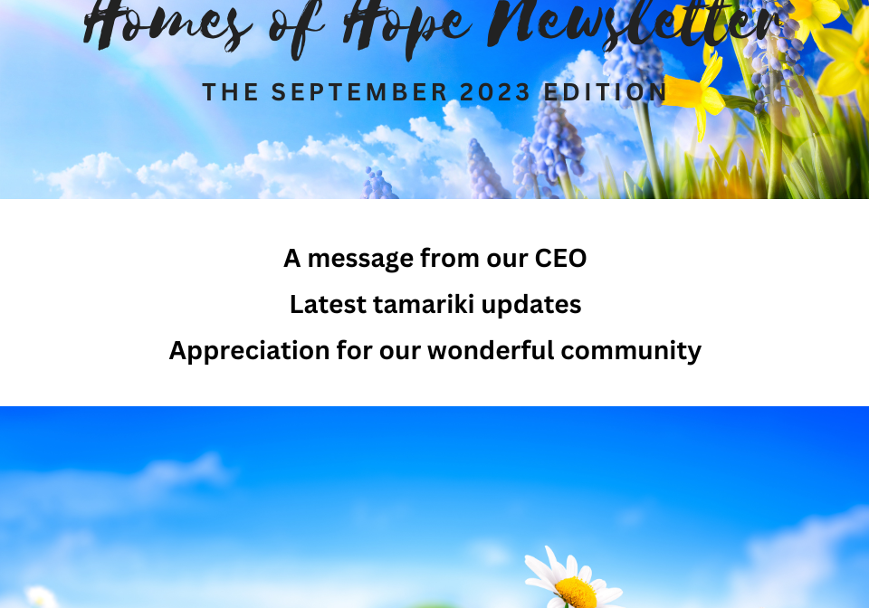 Homes of Hope September 2023 Newsletter
