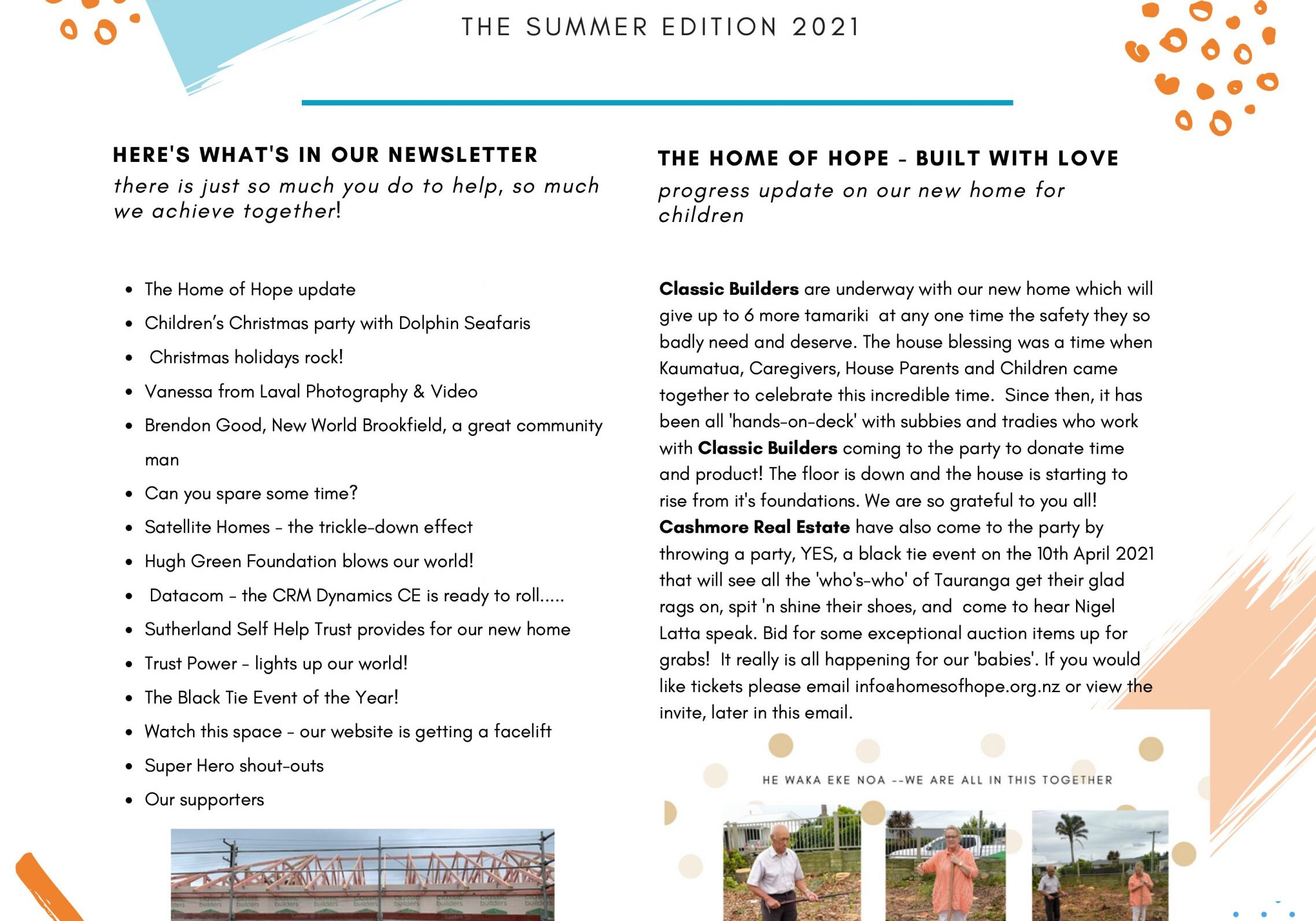 Summer  2021Homes of Hope Newsletter